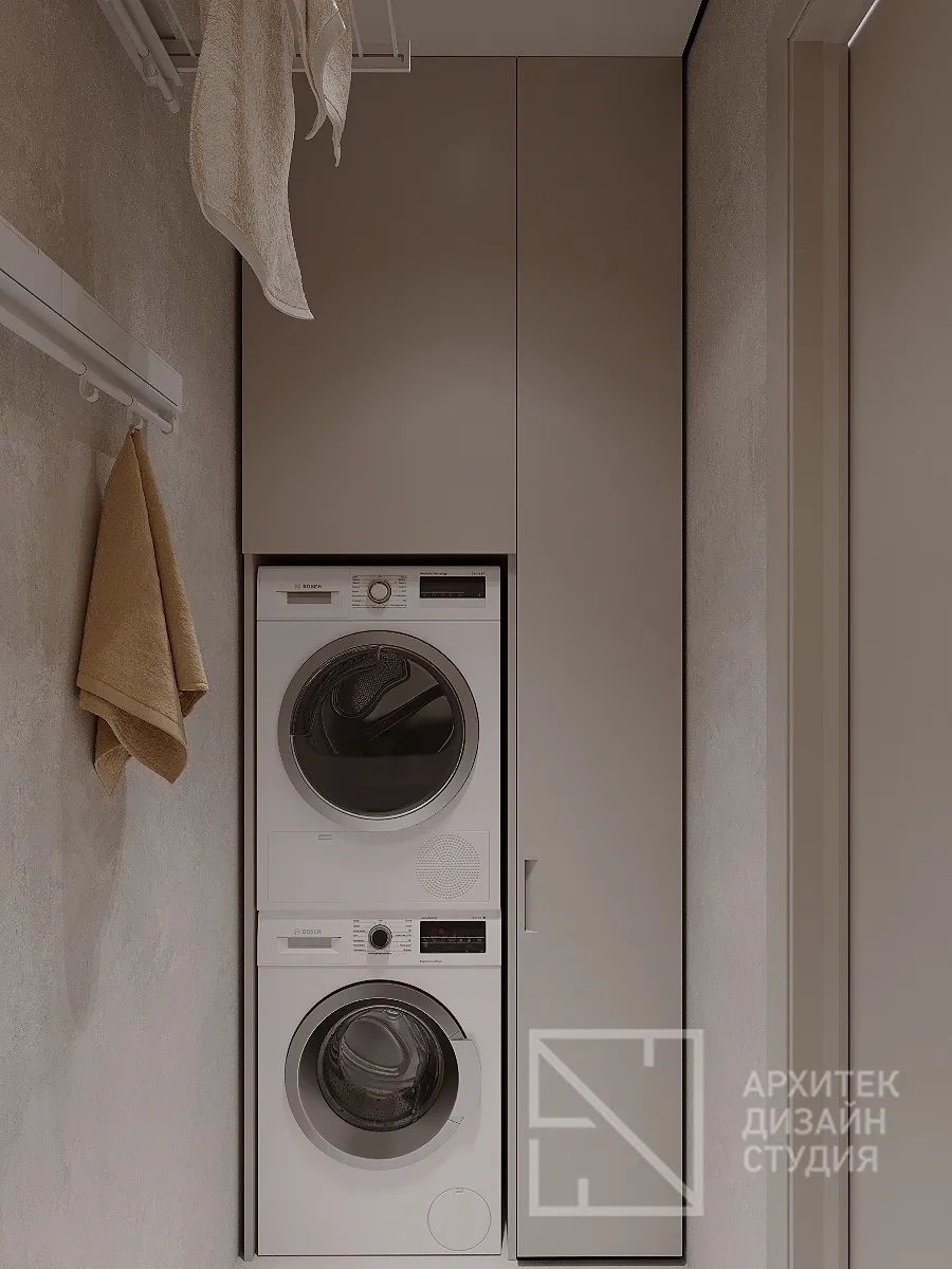 Дизайн интерьера квартиры в г. Абакан по ул. Авиаторов 1В/2 - Прачечная - Фото 2